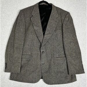 Andhurst Blazer Mens 46L‎ Brown Houndstooth Two Button Notch Lapel Single Vent